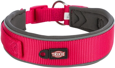 Trixie Premium Halsband Hond Extra Breed Fuchsia / Grafiet Grijs 27-35X2,5 CM