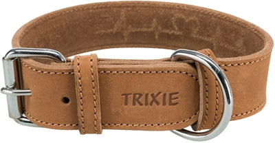 Trixie Rustic Vetleer Halsband Hond Heartbeat Bruin 34-40X3 CM