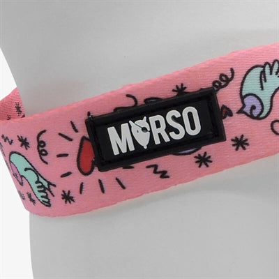 Morso Mini Hondentuig Verstelbaar Gerecycled Sweet Tweet Roze 24-32X1,5 CM