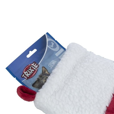 TRIXIE XMAS KERSTSOK PLUCHE ROOD / WIT