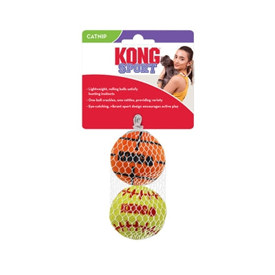 KONG CAT SPORT BALLS MET CATNIP ASSORTI