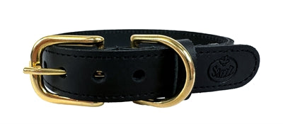 Sazzz Halsband Hond Braveheart Classic Leer Zwart 32-39x2,5 CM