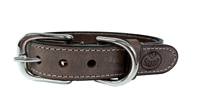 Sazzz Halsband Hond Nomad Vintage Leer Bruin 32-39X2,5 CM