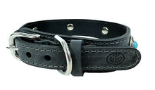 Sazzz Halsband Hond Boho Treasure Stone Vintage Leer Antraciet 42-50X3,5 CM