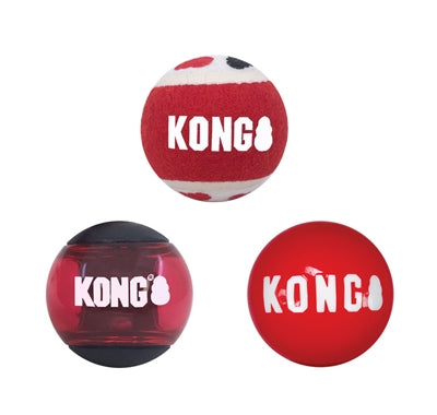 Kong Signature Ballen Assorti 8,5X8,5X8,5 CM 3 ST