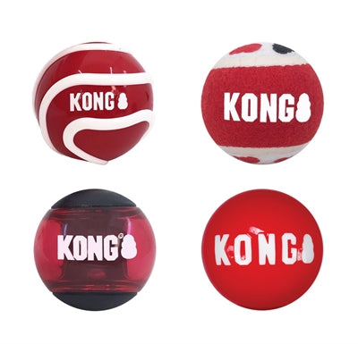 Kong Signature Ballen Assorti 7X7X7 CM 4 ST