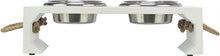 Trixie Be Nordic Set Voerbak / Waterbak Hout / Rvs Wit