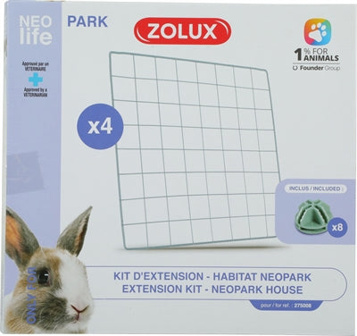 Zolux Neolife Neopark Konijn Uitbereidingsset Gaaspanelen 35X35 CM 4 ST