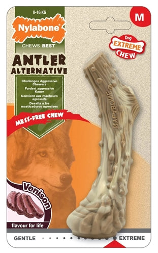 Nylabone Extreme Chew Antler Bone Hertsmaak MEDIUM TOT 16 KG