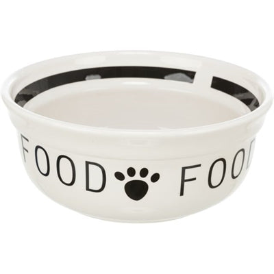 Trixie Voerbak Hond Food Keramiek Wit / Zwart 250 ML 13 CM