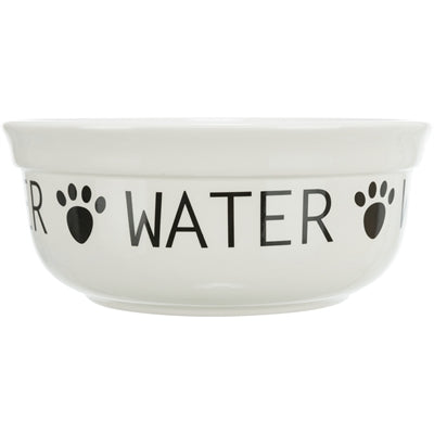 Trixie Drinkbak Hond Water Keramiek Wit / Zwart 250 ML 13 CM