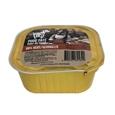 Freds Kuipje Hond Puur Hert / Gevogelte 9X300 GR