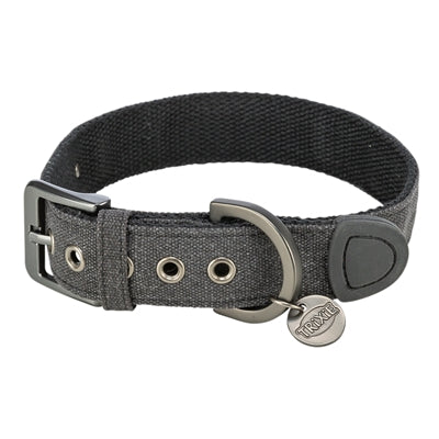 Trixie Halsband Hond Citystyle Extra Breed Katoen Zwart 40-47X3 CM