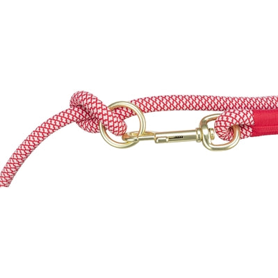 Trixie Hondenriem Soft Rope Verstelbaar Rood / Creme 200X1,3 CM