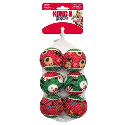 Kong Holiday Squeakair Bal Assorti 6,5X6,5X6,5 CM 6 ST