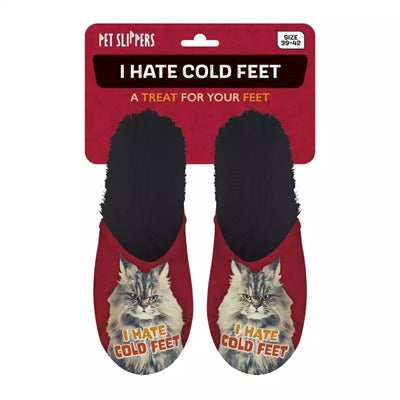 Merkloos Pantoffel I Hate Cold Feet Rood / Zwart MAAT 39-42