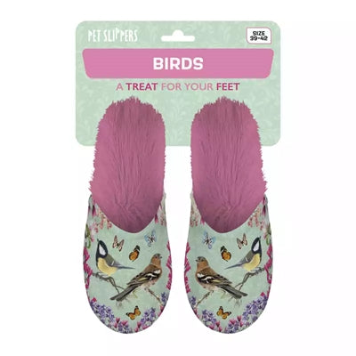 Merkloos Pantoffel Tuinvogels Groen / Roze MAAT 39-42