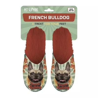 Merkloos Pantoffel French Bulldog Franse Bulldog Oranje MAAT 39-42