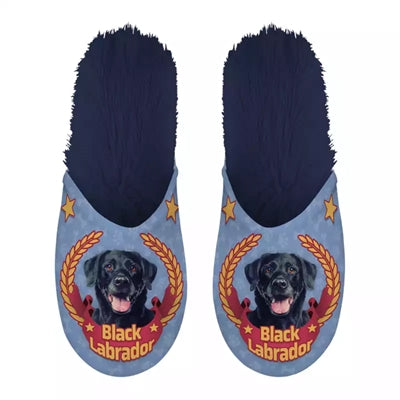 Merkloos Pantoffel Black Labrador Donkerblauw MAAT 39-42