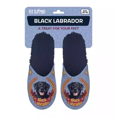 Merkloos Pantoffel Black Labrador Donkerblauw MAAT 39-42