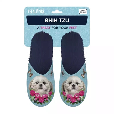 Merkloos Pantoffel Shih Tzu Lichtblauw / Donkerblauw MAAT 39-42