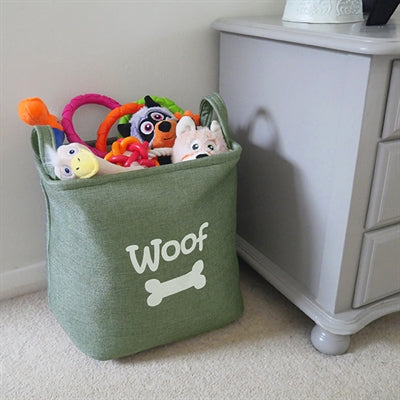 Rosewood Canvas Speelgoedmand Woof Bosgroen 33X27 CM