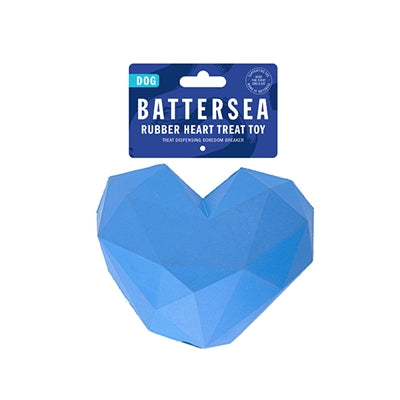 Battersea Voerbal Hart Rubber Blauw 15X12 CM