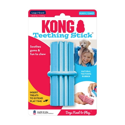 KONG PUPPY TEETHING STICK ROZE OF LICHTBLAUW ASSORTI
