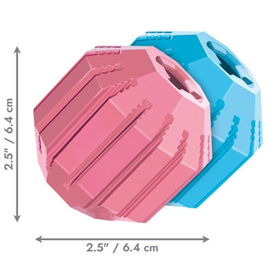 KONG PUPPY ACTIVITY RUBBER BAL ROZE OF LICHTBLAUW ASSORTI