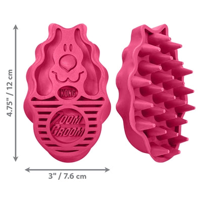 KONG ZOOMGROOM RUBBER BORSTEL ROZE