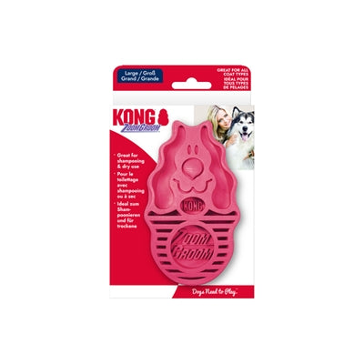 KONG ZOOMGROOM RUBBER BORSTEL ROZE