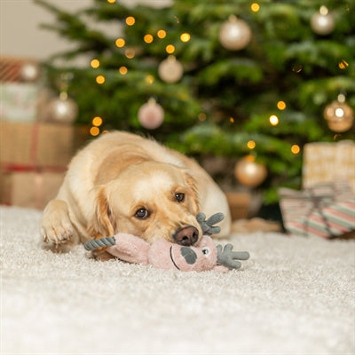 TRIXIE XMAS RENDIER MET TOUW PLUCHE / KATOEN ROZE