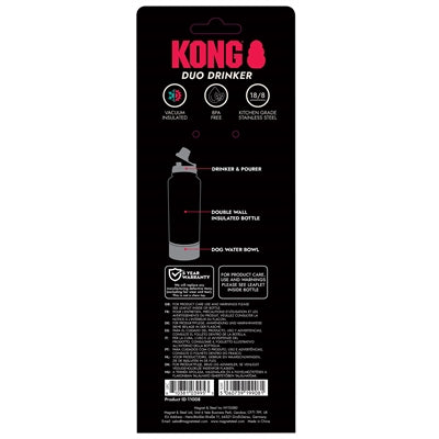 KONG DUO DRINKER DRINKFLES RVS ZWART