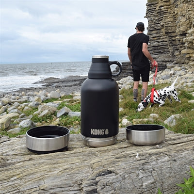 KONG DUO DAY TREK DRINKFLES RVS ZWART