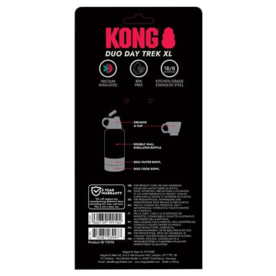 KONG DUO DAY TREK DRINKFLES RVS ZWART