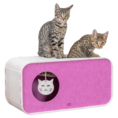 TRIXIE SPEELBOX MERLE VIERKANT VILT ZAND / ROZE