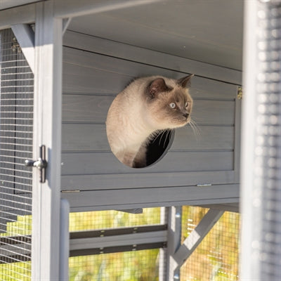 TRIXIE BUITENVERBLIJF VOOR KATTEN HOUT GRIJS