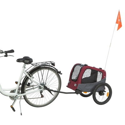 TRIXIE HONDENFIETSKAR GRIJS / ROOD