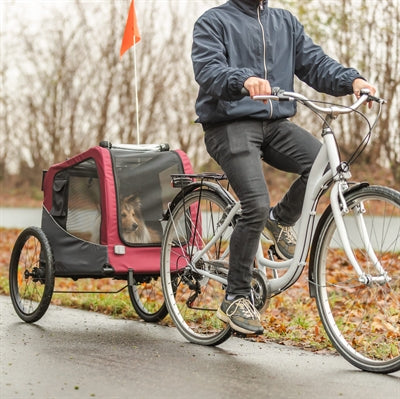 TRIXIE HONDENFIETSKAR GRIJS / ROOD