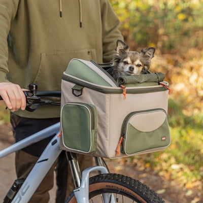 Trixie Fietsmand Voor Stuur Polyester Olijfgroen / Beige 48X34X40 Cm