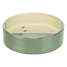 TRIXIE VOERBAK / DRINKBAK MET POOTPRINT KERAMIEK GROEN / BEIGE 12X12X3,5 CM