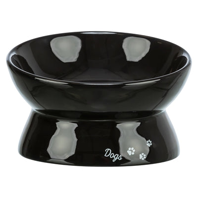 TRIXIE VOERBAK / DRINKBAK DOGS KERAMIEK VERHOOGD ZWART 17X17X13,5 CM