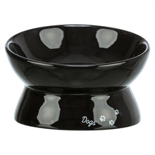 TRIXIE VOERBAK / DRINKBAK DOGS KERAMIEK VERHOOGD ZWART 17X17X13,5 CM