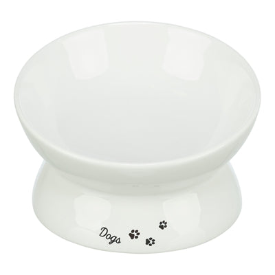 TRIXIE VOERBAK / DRINKBAK DOGS KERAMIEK VERHOOGD WIT 17X17X13,5 CM