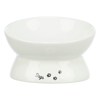 TRIXIE VOERBAK / DRINKBAK DOGS KERAMIEK VERHOOGD WIT 17X17X13,5 CM