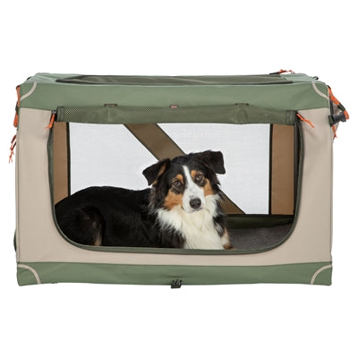 Trixie Kennel Comfy Bench Stof / Reismand Olijfgroen / Beige 52X85,5X49,5 Cm