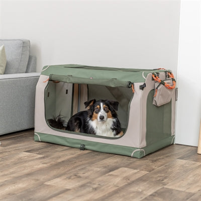 Trixie Kennel Comfy Bench Stof / Reismand Olijfgroen / Beige 52X85,5X49,5 Cm