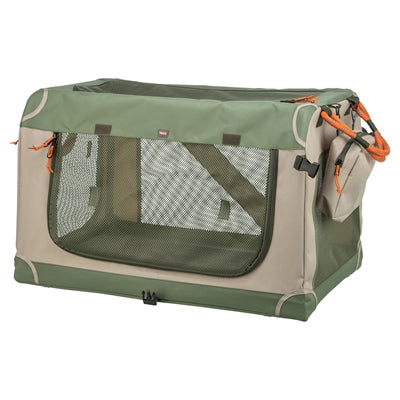 Trixie Kennel Comfy Bench Stof / Reismand Olijfgroen / Beige 64X95,5X60,5 Cm