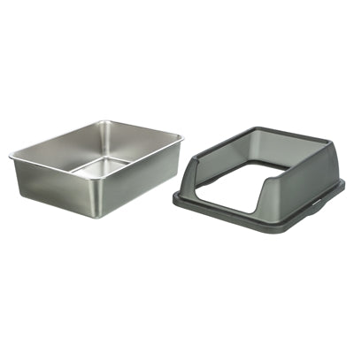 Trixie Kattenbak Rvs Met Rand Grijs 40X52X29 Cm