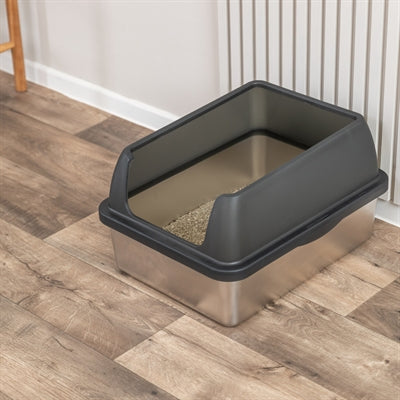 Trixie Kattenbak Rvs Met Rand Grijs 40X52X29 Cm